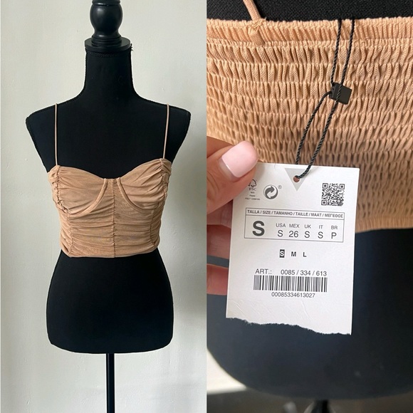 NWT Zara Toole Crop Top - Picture 1 of 10